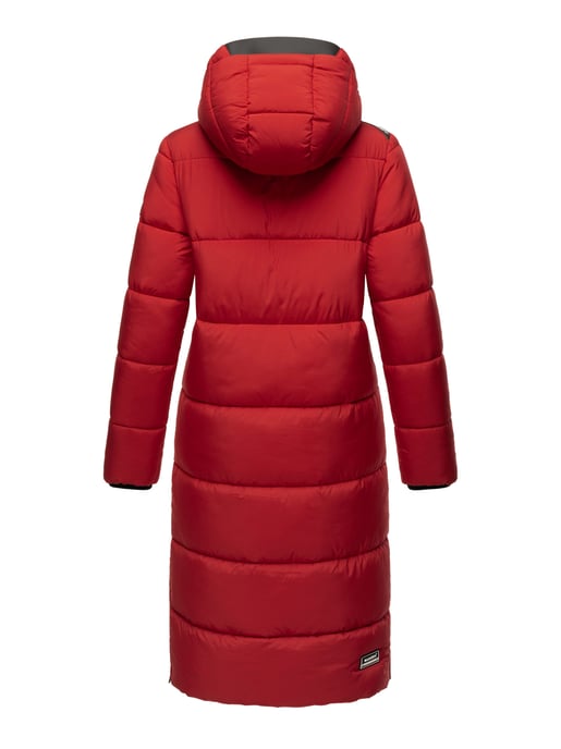 Marikoo abrigo de invierno mujer – Largo acolchado con capucha desmontable - Image 3