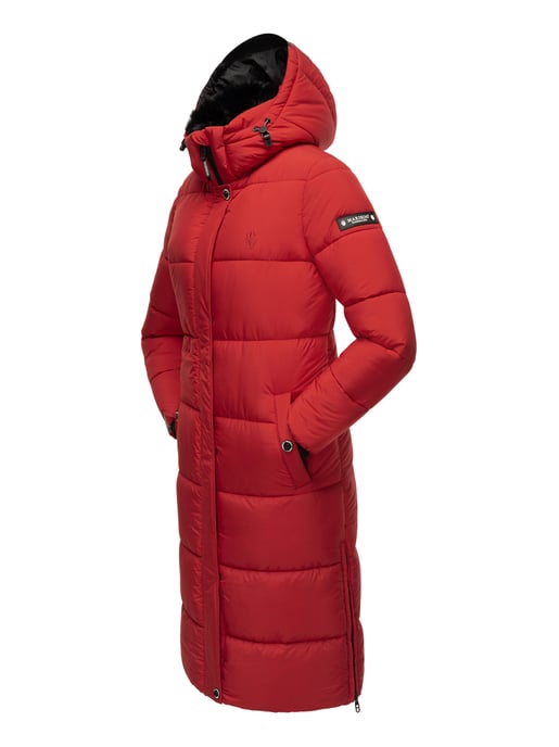 Marikoo abrigo de invierno mujer – Largo acolchado con capucha desmontable - Image 5