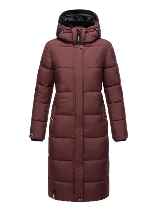 Marikoo abrigo de invierno mujer – Largo acolchado con capucha desmontable - Image 2