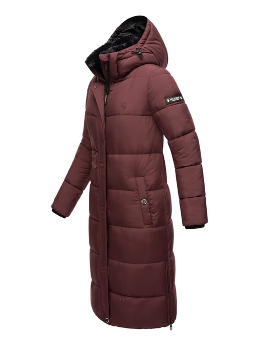 Marikoo abrigo de invierno mujer – Largo acolchado con capucha desmontable - Image 3