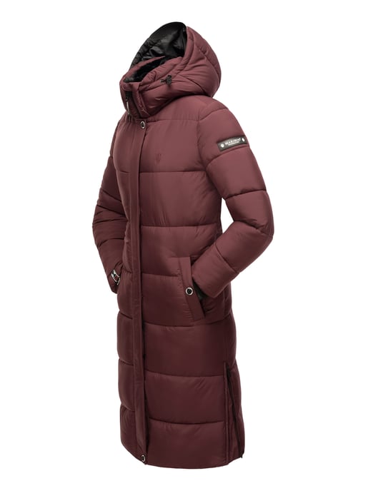 Marikoo abrigo de invierno mujer – Largo acolchado con capucha desmontable - Image 4