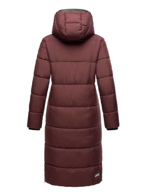 Marikoo abrigo de invierno mujer – Largo acolchado con capucha desmontable - Image 5
