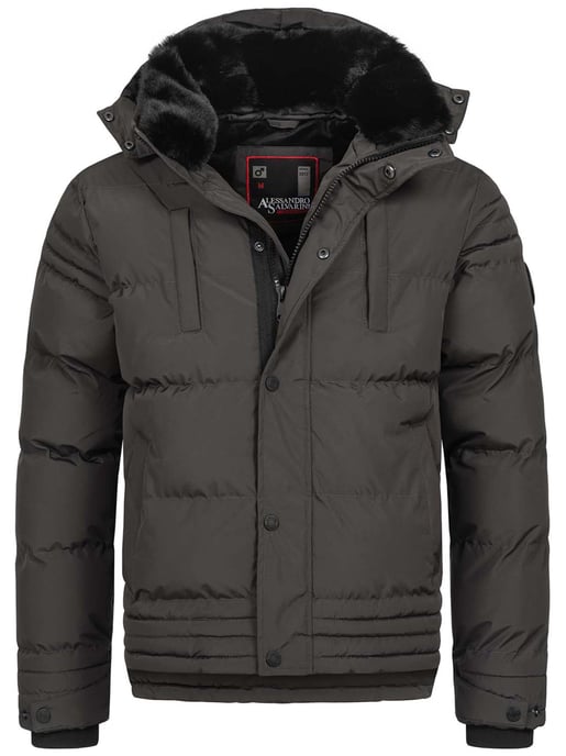 Chaqueta de invierno para hombre Alessandro Salvarini AS-281 con forro de borreguito y capucha extraíble - Image 1