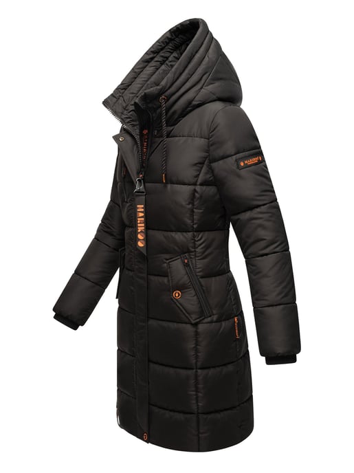 Marikoo abrigo de invierno mujer – Largo acolchado con capucha y bolsillos - Image 2