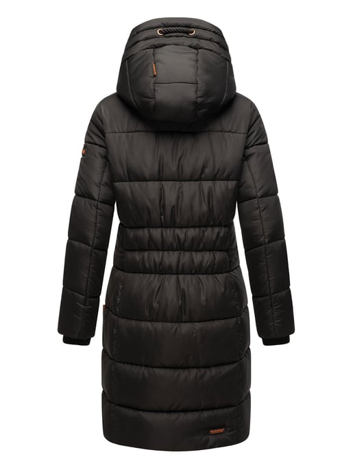 Marikoo abrigo de invierno mujer – Largo acolchado con capucha y bolsillos - Image 4
