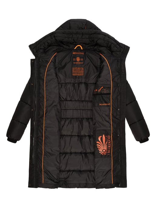 Marikoo abrigo de invierno mujer – Largo acolchado con capucha y bolsillos - Image 5