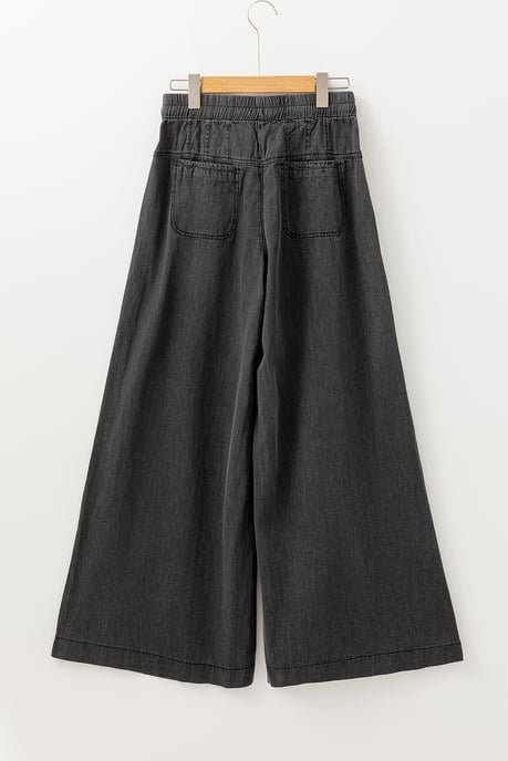 Jeans de pierna ancha con cierre de botones y cordón ajustable - Image 4