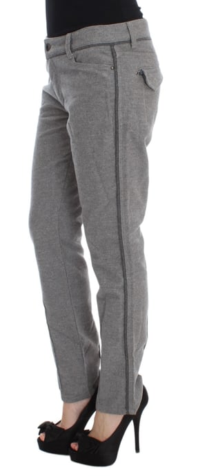 Pantalones Rectos Grises con Detalle de Raya Lateral - Image 2