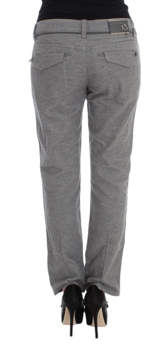 Pantalones Rectos Grises con Detalle de Raya Lateral - Image 3