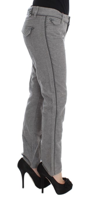 Pantalones Rectos Grises con Detalle de Raya Lateral - Image 4