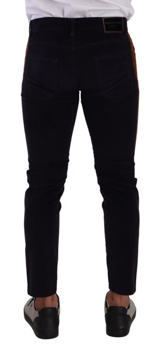 Pantalones de corduroy informales con rayas laterales - Image 2