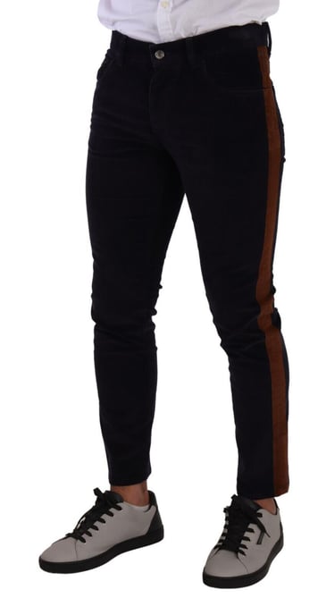 Pantalones de corduroy informales con rayas laterales - Image 4