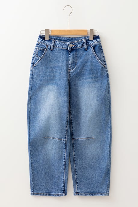 Jeans de mezclilla de pierna ancha recortados - Image 5