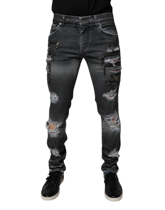 Jeans Desgastados con Detalles de Cremallera - Image 2