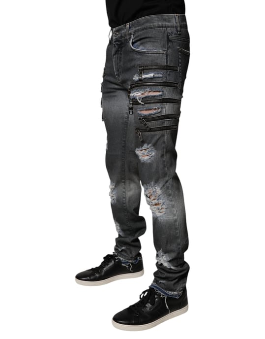 Jeans Desgastados con Detalles de Cremallera - Image 3