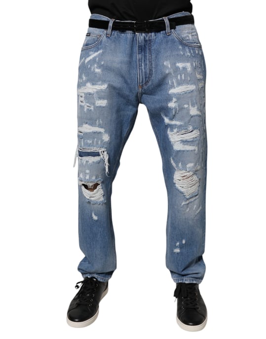 Jeans de Denim Desgastados con Diseño Roto - Image 2