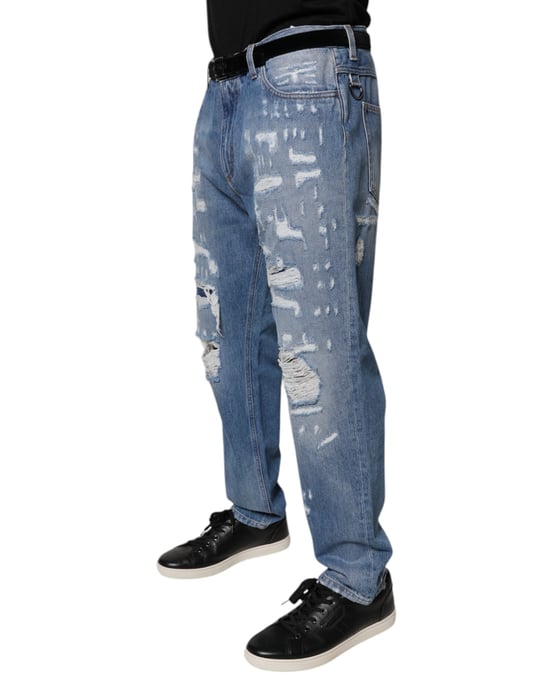 Jeans de Denim Desgastados con Diseño Roto - Image 3