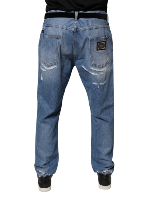 Jeans de Denim Desgastados con Diseño Roto - Image 4