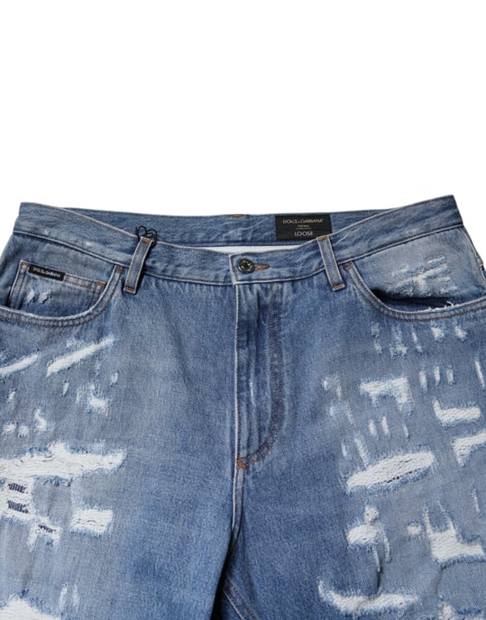 Jeans de Denim Desgastados con Diseño Roto - Image 5