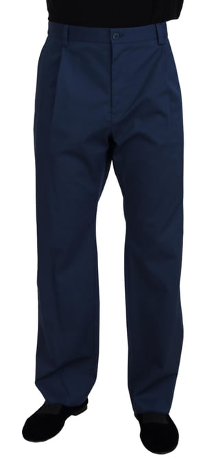 Pantalones Clásicos Plisados Azul Marino - Image 1