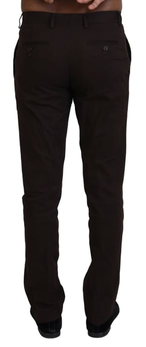 Pantalones de vestir marrón oscuro, estilo plano - Image 3