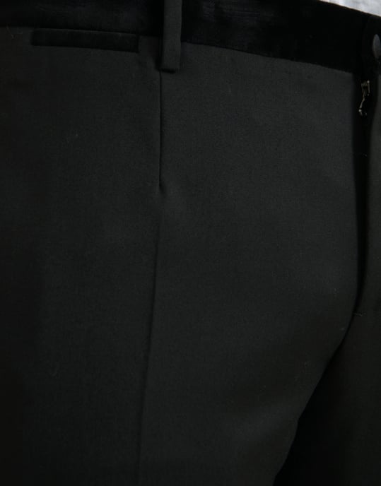 Pantalones de corte clásico con cinturilla de terciopelo - Image 4
