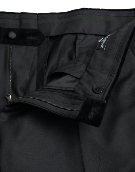 Pantalones de corte clásico con cinturilla de terciopelo - Image 5