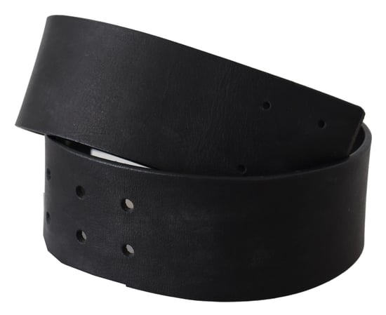 Cinturón ancho de logo GF Ferre en cuero genuino negro - Image 2