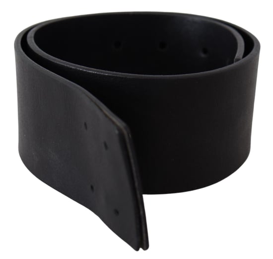 Cinturón ancho de logo GF Ferre en cuero genuino negro - Image 3