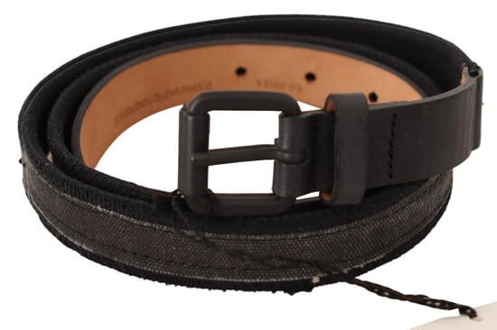Cinturón de Mujer Ermanno Scervino de Cuero Negro con Hebilla de Logo - Image 1