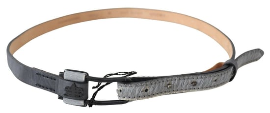 Cinturón con Hebilla de Logo y Flecos de Cuero Negro Ermanno Scervino - Image 3