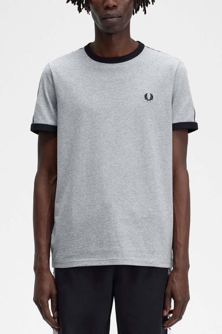 Camiseta Ringer Taped para Hombre Fred Perry Steel Marl - Image 2