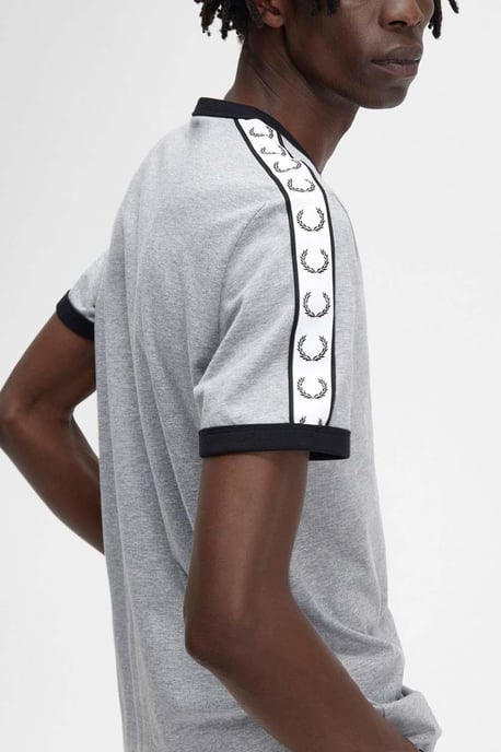 Camiseta Ringer Taped para Hombre Fred Perry Steel Marl - Image 3