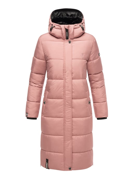 Marikoo abrigo de invierno mujer – Largo acolchado con capucha desmontable - Image 2