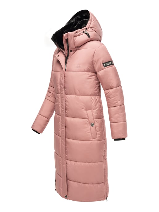Marikoo abrigo de invierno mujer – Largo acolchado con capucha desmontable - Image 3