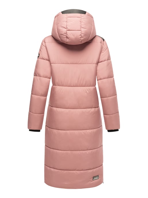 Marikoo abrigo de invierno mujer – Largo acolchado con capucha desmontable - Image 6