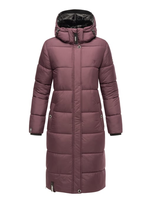 Marikoo abrigo de invierno mujer – Largo acolchado con capucha desmontable - Image 2
