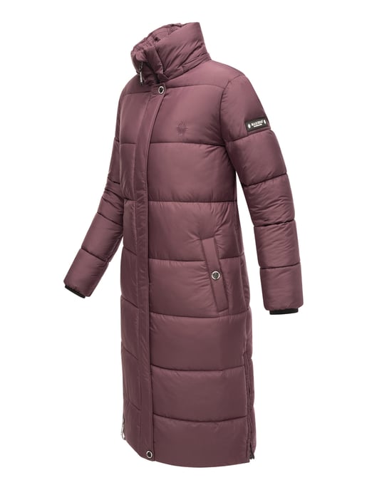 Marikoo abrigo de invierno mujer – Largo acolchado con capucha desmontable - Image 4