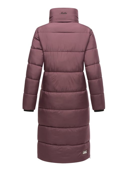 Marikoo abrigo de invierno mujer – Largo acolchado con capucha desmontable - Image 5