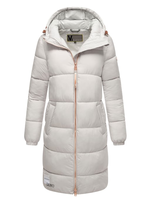 Abrigo largo acolchado Marikoo para mujer con capucha – Nomadiaa - Image 1
