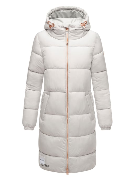 Abrigo largo acolchado Marikoo para mujer con capucha – Nomadiaa - Image 2