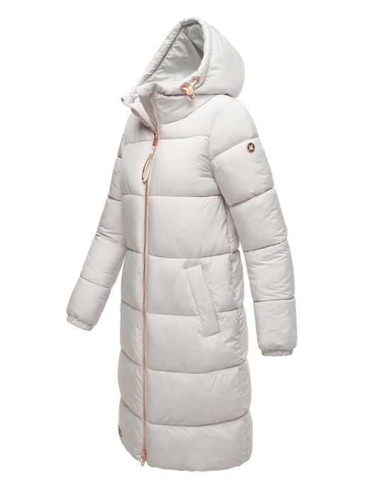 Abrigo largo acolchado Marikoo para mujer con capucha – Nomadiaa - Image 3