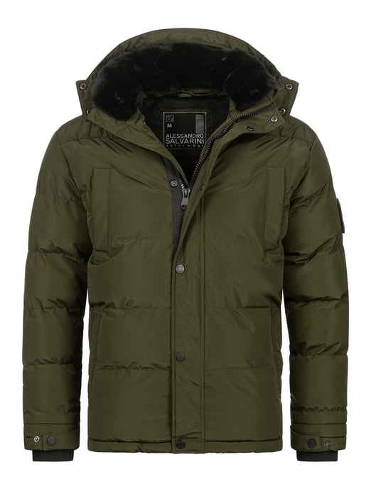 Chaqueta de invierno para hombre Alessandro Salvarini AS-326 con forro de borreguito y capucha extraíble - Image 1