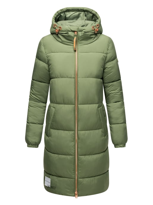 Abrigo largo acolchado Marikoo para mujer con capucha – Nomadiaa - Image 2