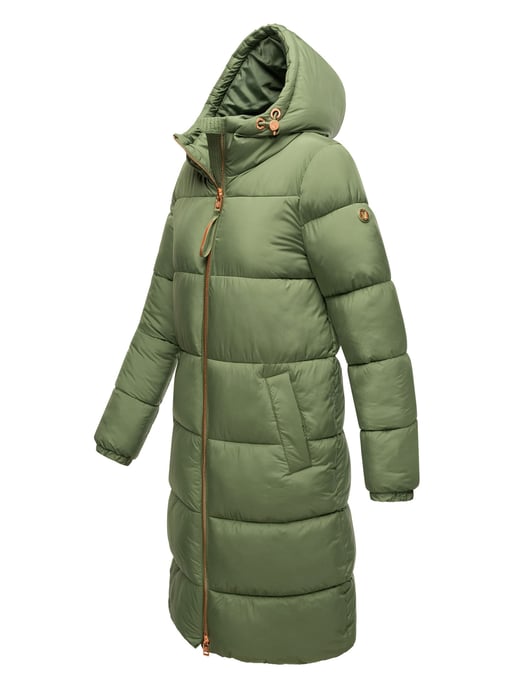 Abrigo largo acolchado Marikoo para mujer con capucha – Nomadiaa - Image 3