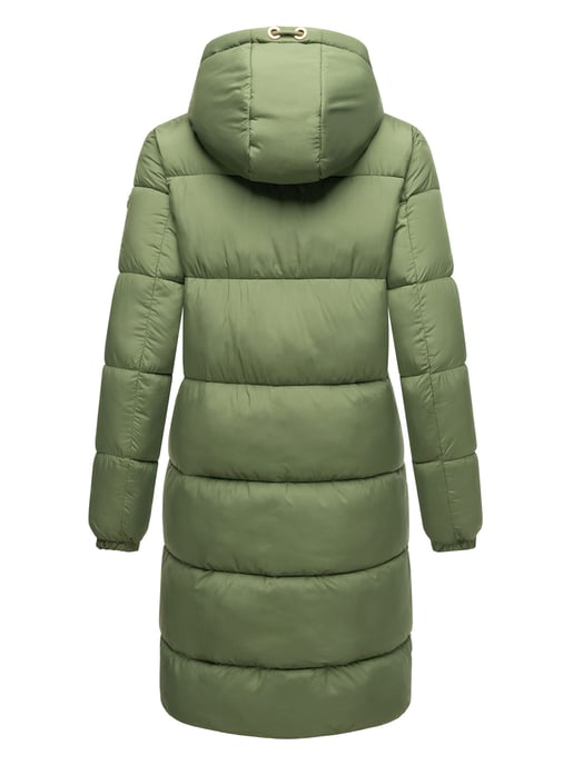 Abrigo largo acolchado Marikoo para mujer con capucha – Nomadiaa - Image 4