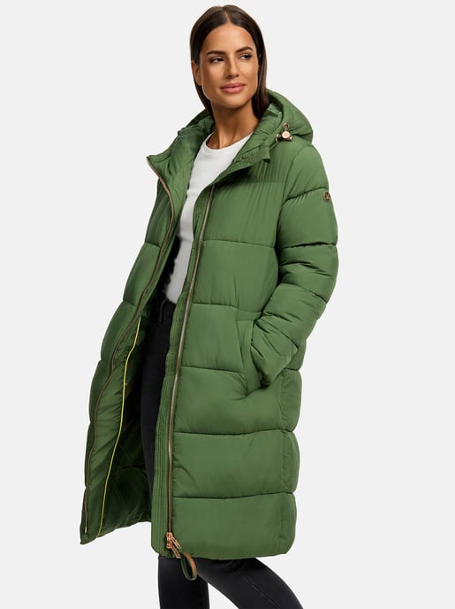 Abrigo largo acolchado Marikoo para mujer con capucha – Nomadiaa - Image 6