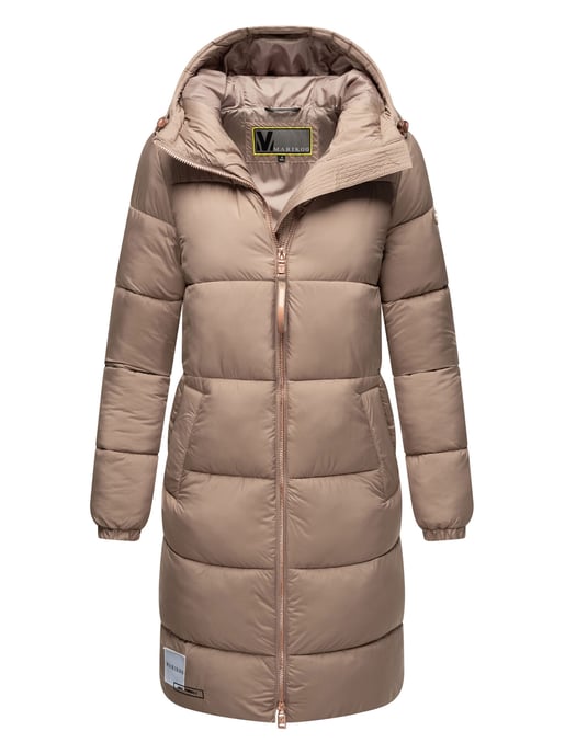 Abrigo largo acolchado Marikoo para mujer con capucha – Nomadiaa - Image 1