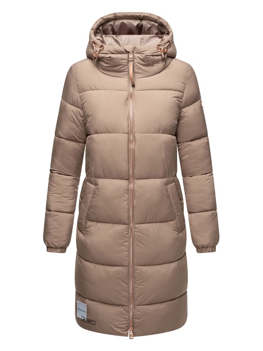 Abrigo largo acolchado Marikoo para mujer con capucha – Nomadiaa - Image 2