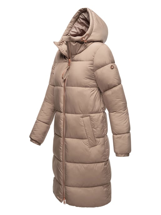 Abrigo largo acolchado Marikoo para mujer con capucha – Nomadiaa - Image 3